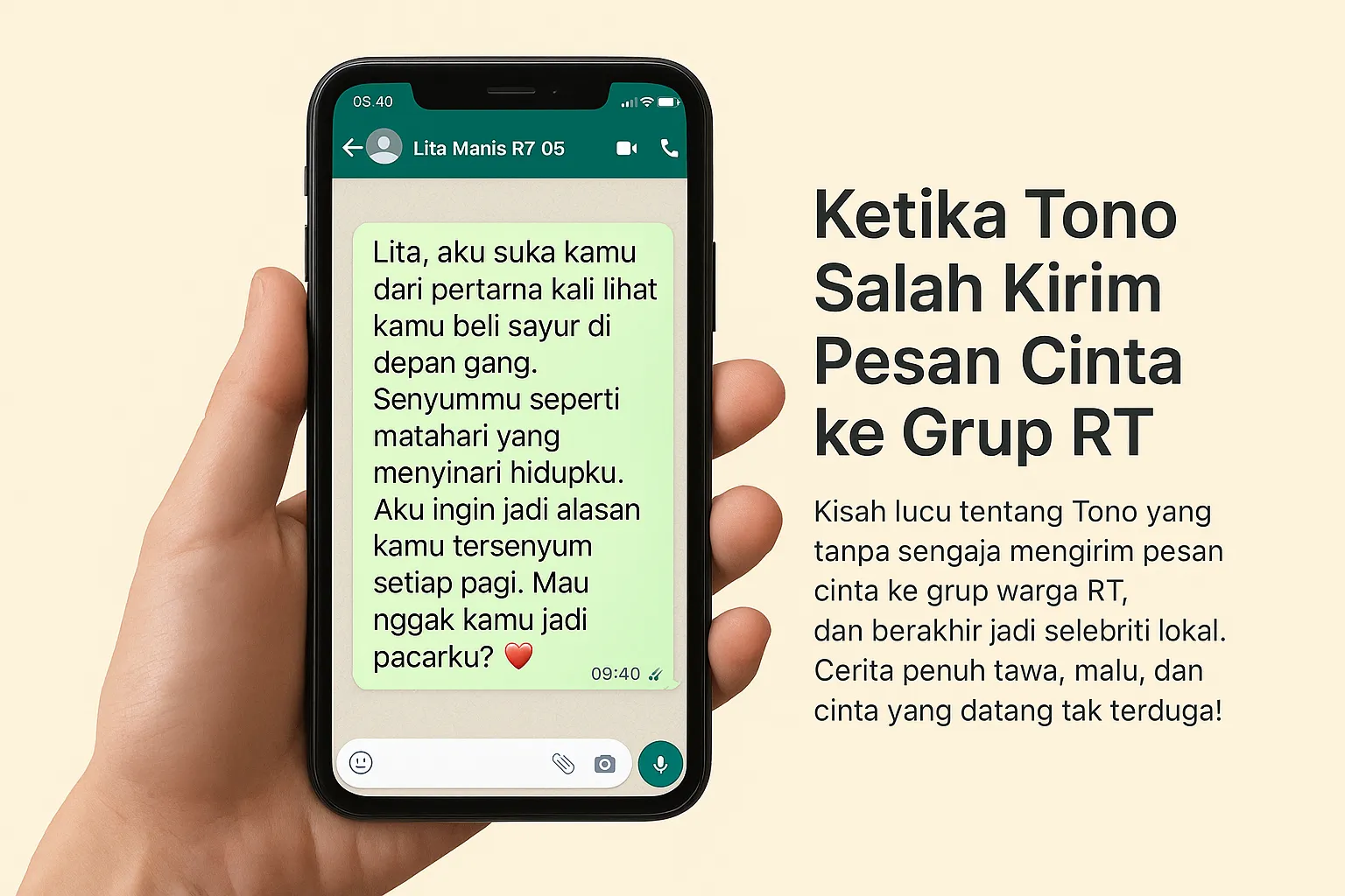 Ketika Tono Salah Kirim Pesan Cinta ke Grup RT